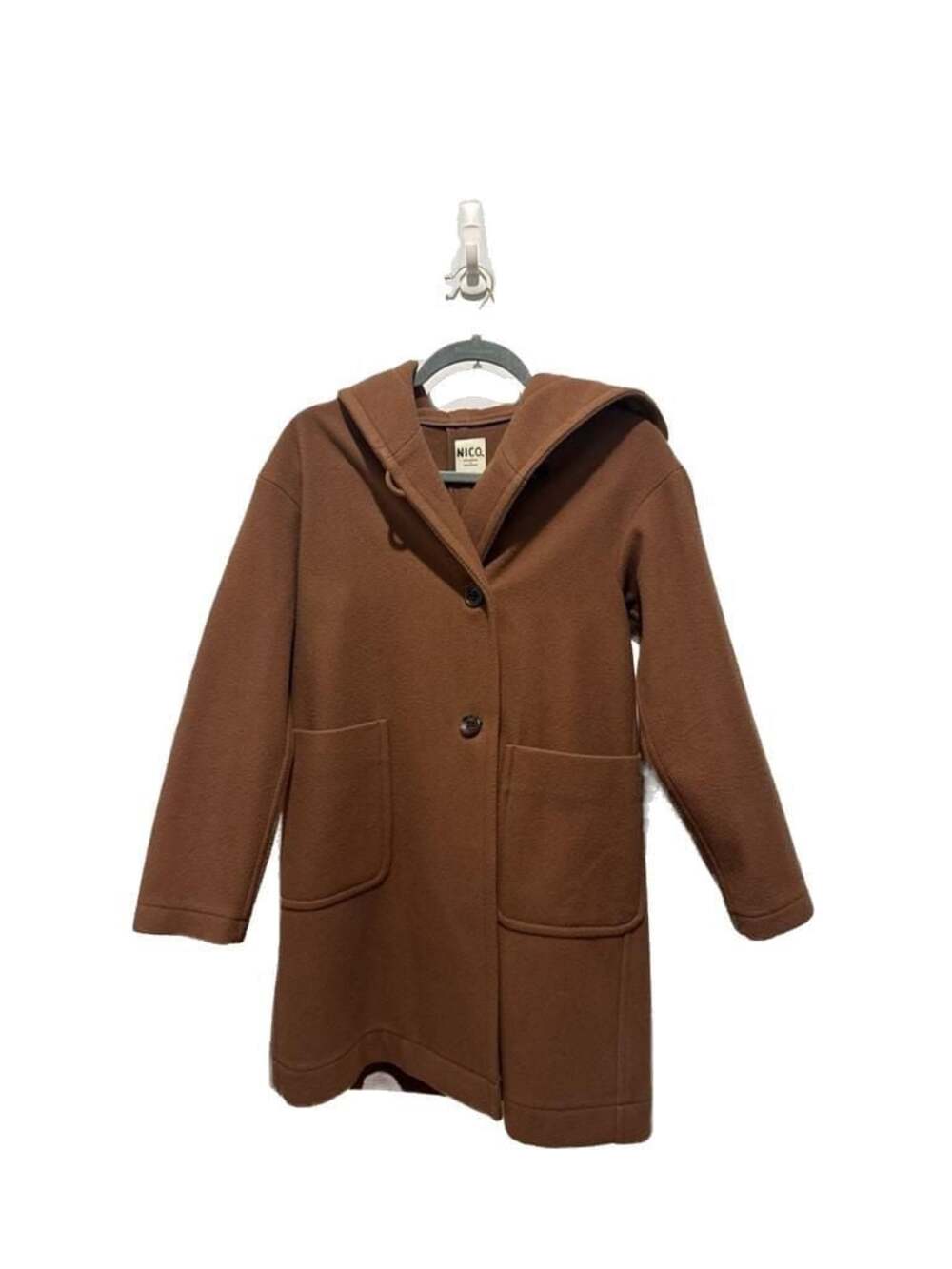 NICO. Nicholson & Nicholson Japan 100% Wool Hooded Coat – Women’s S | Luxury Min